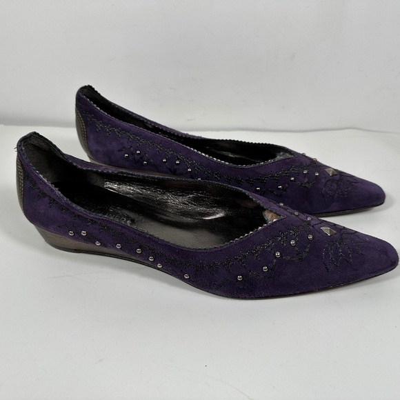 Donald J. Pliner Starr Slip On Purple Suede Pump Women’s Size 10 M - Picture 1 of 14